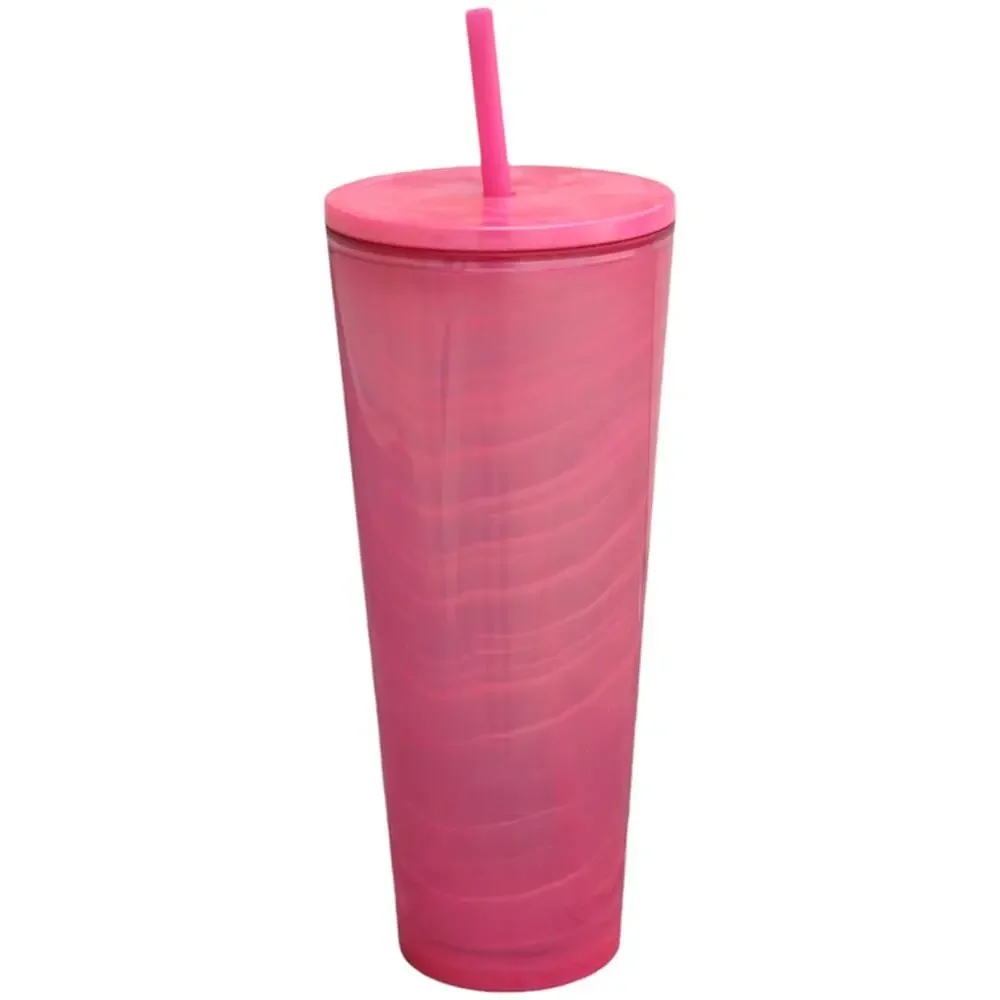 NWT Starbucks Pink Marble Bubblegum Cold Cup Tumbler Venti 24 oz. 2023